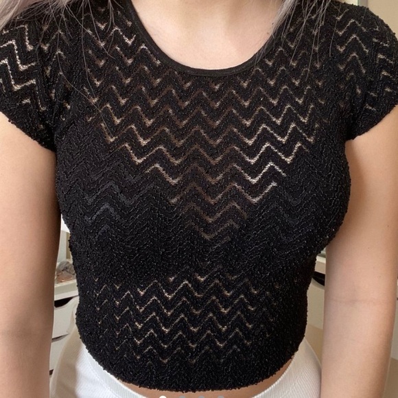 See through knit top - Picture 2 of 3